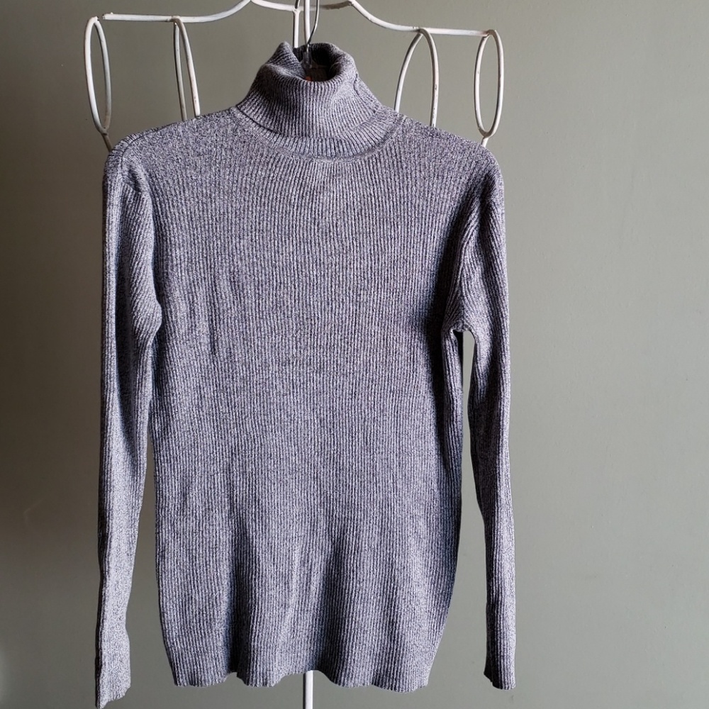 Black and white turtleneck